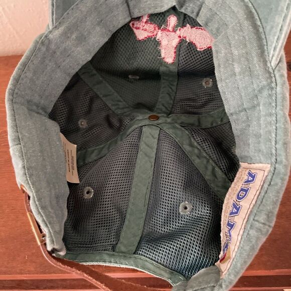 Shroom Mushrooms Hat ADAMS Green Cap Women's 90s Style Distressed Patches - Picture 8 of 11